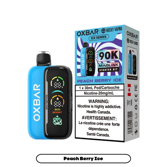 Rocky Vapor Oxbar Maglink - Ice Series - Peach Berry Ice (4pc/Carton) [Federal] {Starter Kit}