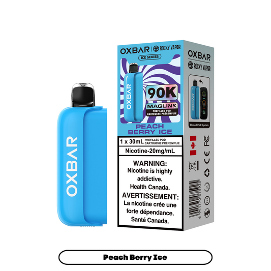 Rocky Vapor Oxbar Maglink - Ice Series - Peach Berry Ice (4pc/Carton) [Alberta] {Prefilled Pods}