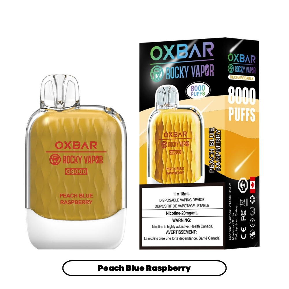 Rocky Vapor Oxbar G-8000 - Peach Blue Raspberry (5pc/Carton) [Federal]