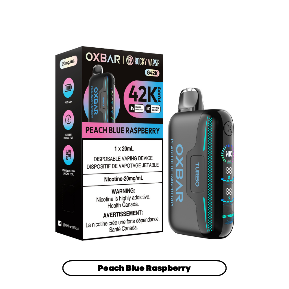 Rocky Vapor Oxbar G42K - Peach Blue Raspberry (4pc/Carton) [Federal]