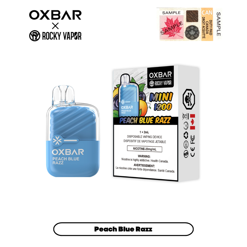 Rocky Vapor Oxbar Mini 1200 - Peach Blue Razz