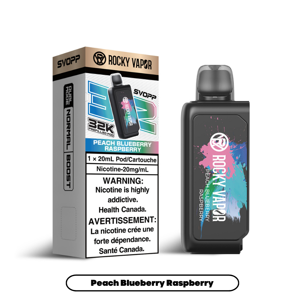 Rocky Vapor Svopp [Prefilled Pods] 32K - Peach Blueberry Raspberry (4p ...