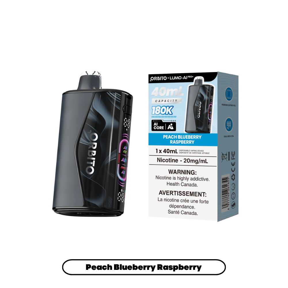Orbito Lumo AI Pro+ 180K (20mg) - Peach Blueberry Raspberry (4pc/Carton) [Alberta]