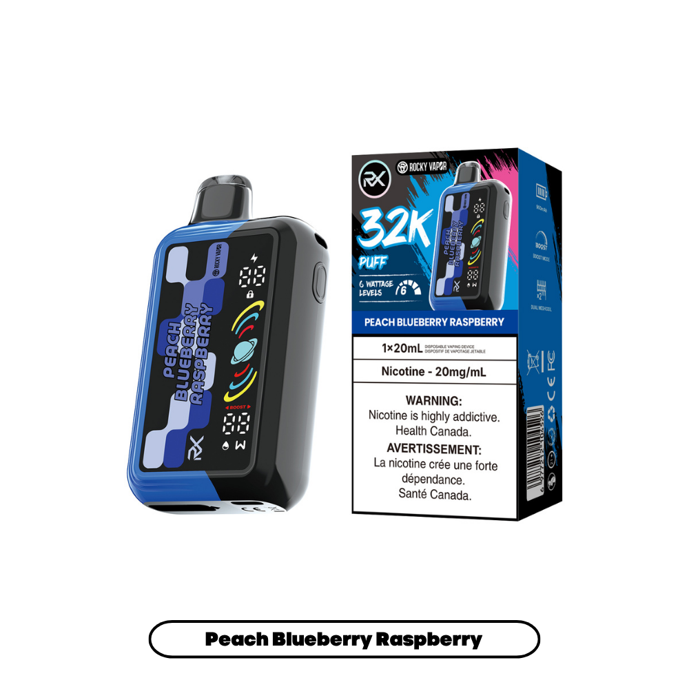 Rocky Vapor RX 32K - Peach Blueberry Raspberry (4pc/Carton) [Ontario]