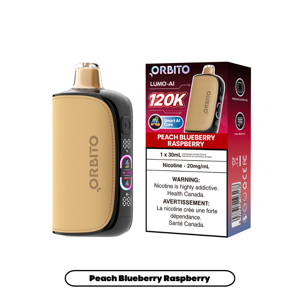 Orbito Lumo AI 120K (20mg) - Peach Blueberry Raspberry (4pc/Carton) [Federal]