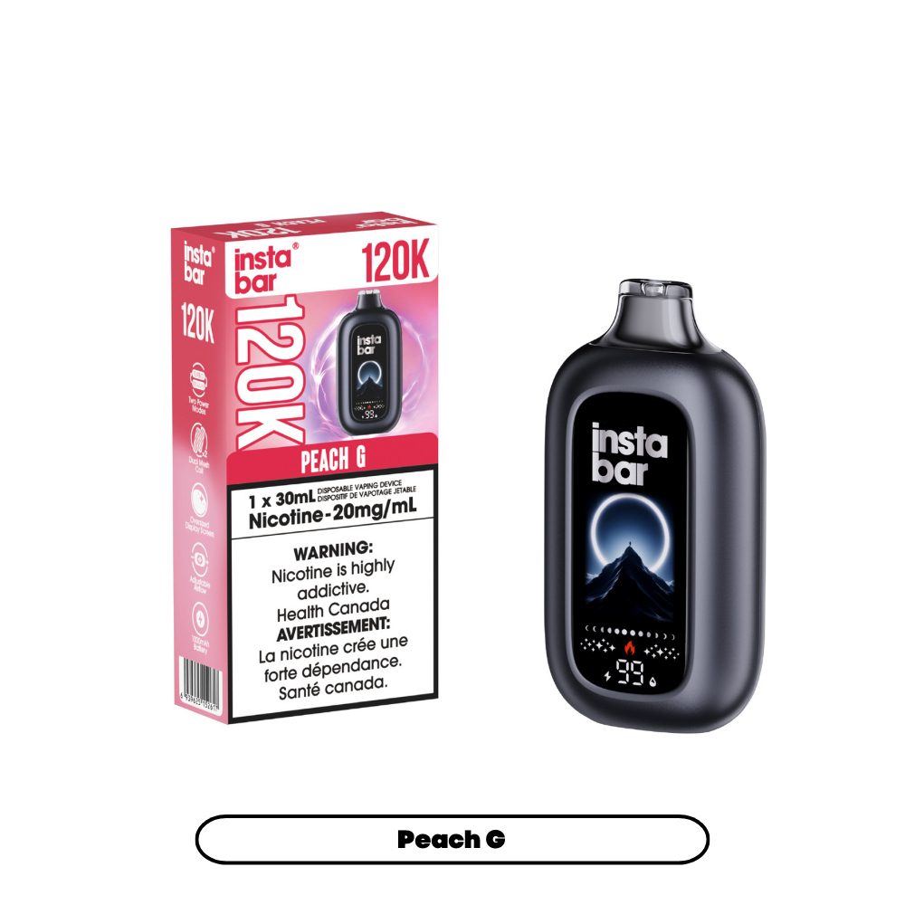 Insta Bar 120K - Peach G (4pc/Carton) [Alberta]