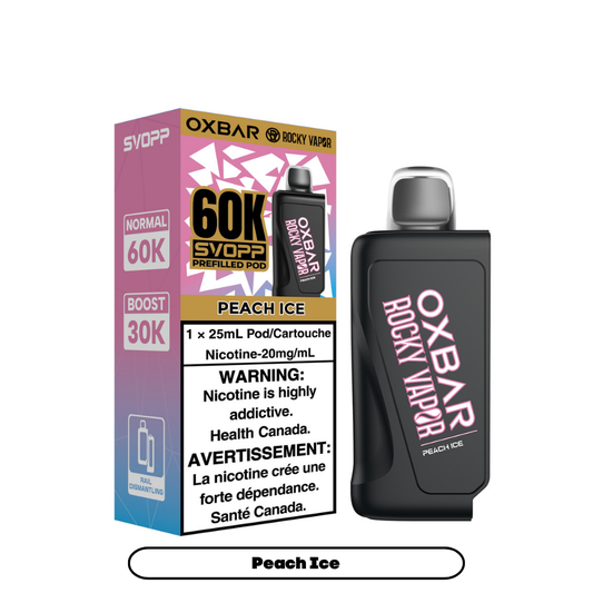 Svopp Rocky Vapor Oxbar 60K {Prefilled Pods} - Peach Ice (4pc/Carton) [Alberta]