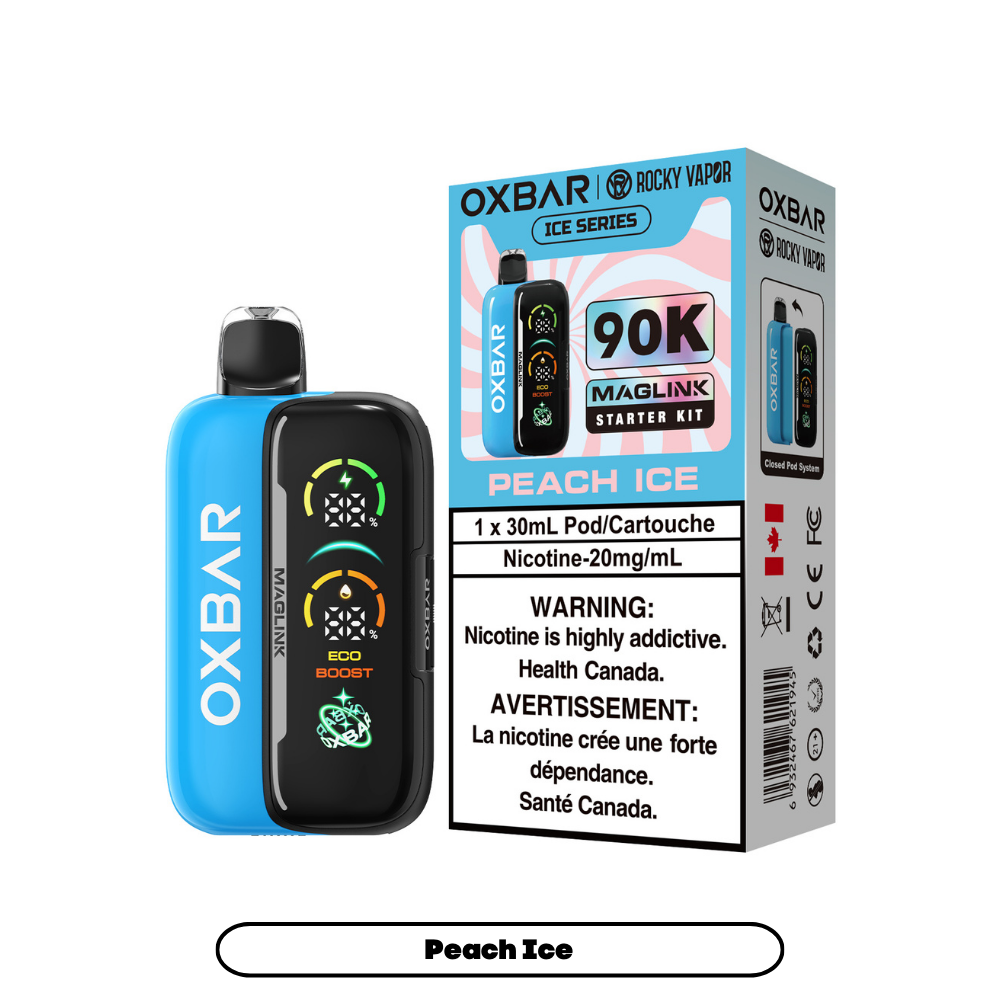 Rocky Vapor Oxbar Maglink - Ice Series - Peach Ice (4pc/Carton) [Alberta] {Starter Kit}