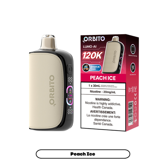 Orbito Lumo AI 120K (20mg) - Peach Ice (4pc/Carton) [Federal]