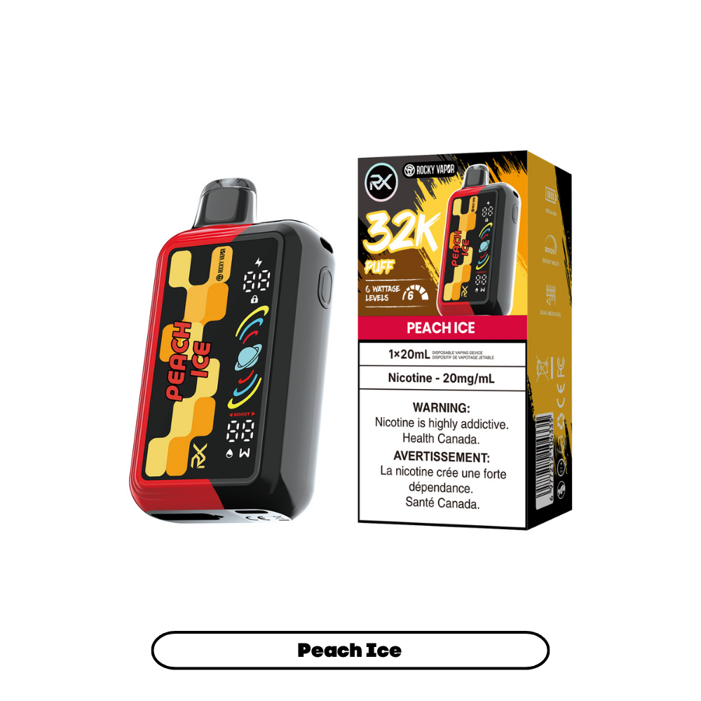 Rocky Vapor RX 32K - Peach Ice (4pc/Carton) [Manitoba]