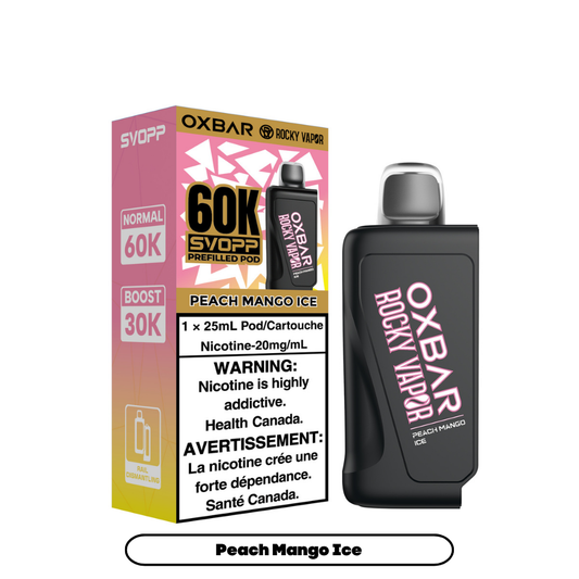 Svopp Rocky Vapor Oxbar 60K {Prefilled Pods} - Peach Mango Ice (4pc/Carton) [Ontario]