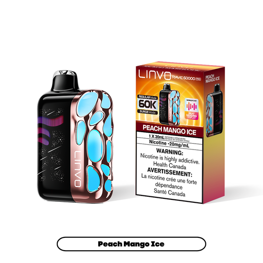 Linvo Rave 60000 Pro - Peach Mango Ice (4pc/Carton) [Manitoba]