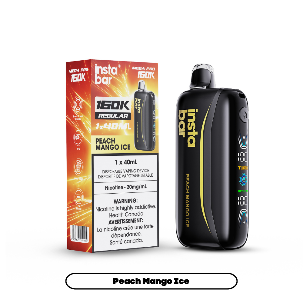Insta Bar Mega Pro 160K - Peach Mango lce (4pc/Carton) [Alberta]