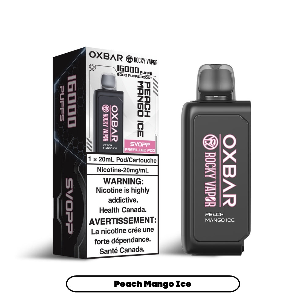 Svopp Rocky Vapor Oxbar [Prefilled Pods] - Peach Mango Ice (6pc/Carton) [Federal]