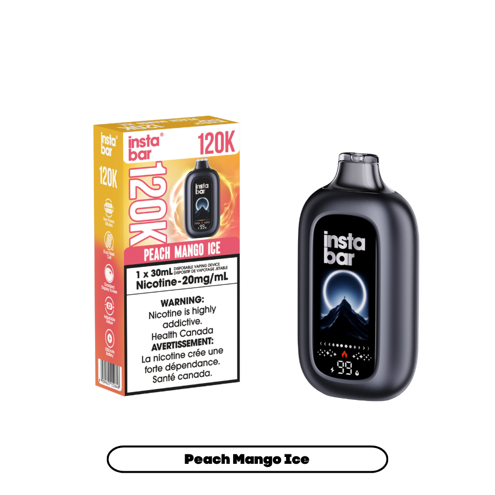 Insta Bar 120K - Peach Mango lce (4pc/Carton) [Alberta]
