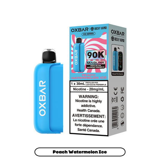 Rocky Vapor Oxbar Maglink - Ice Series - Peach Watermelon Ice (4pc/Carton) [Alberta] {Prefilled Pods}