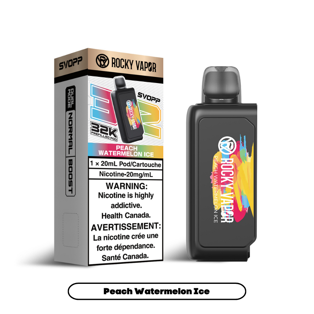 Rocky Vapor Svopp [Prefilled Pods] 32K - Peach Watermelon Ice (4pc/Carton) [Ontario]