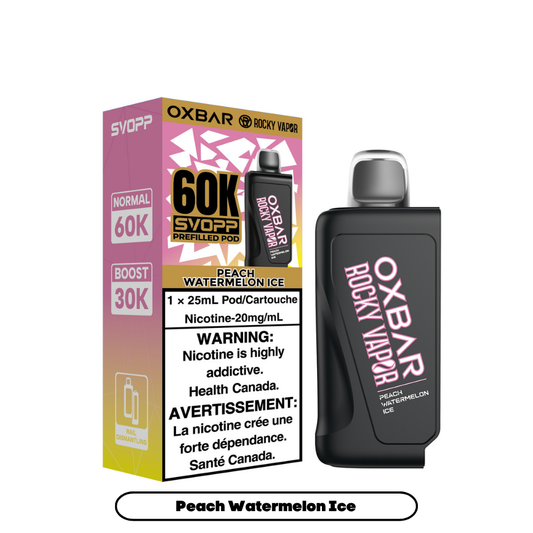 Svopp Rocky Vapor Oxbar 60K {Prefilled Pods} - Peach Watermelon Ice (4pc/Carton) [Ontario]