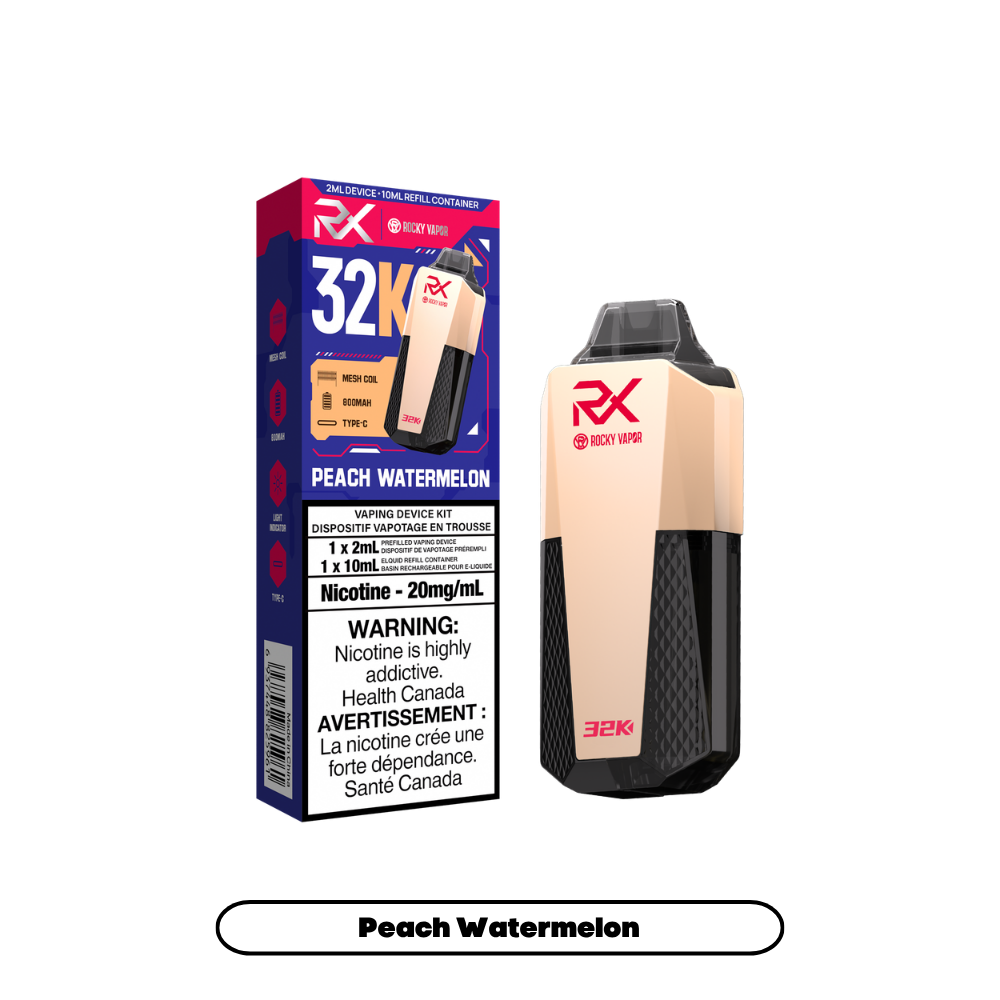 Rocky Vapor RX (2+10mL) 32K - Peach Watermelon (5pc/Carton) [Federal]