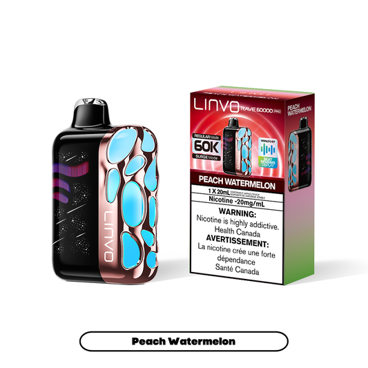 Linvo Rave 60000 Pro - Peach Watermelon (4pc/Carton) [Manitoba]