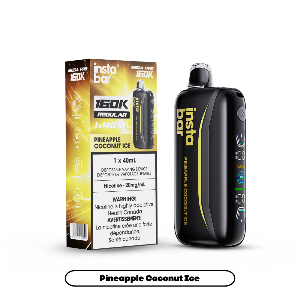Insta Bar Mega Pro 160K - Pineapple Coconut Ice (4pc/Carton) [Alberta]