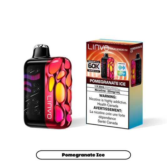 Linvo Rave 60000 Pro - Pomegranate Ice (4pc/Carton) [Manitoba]