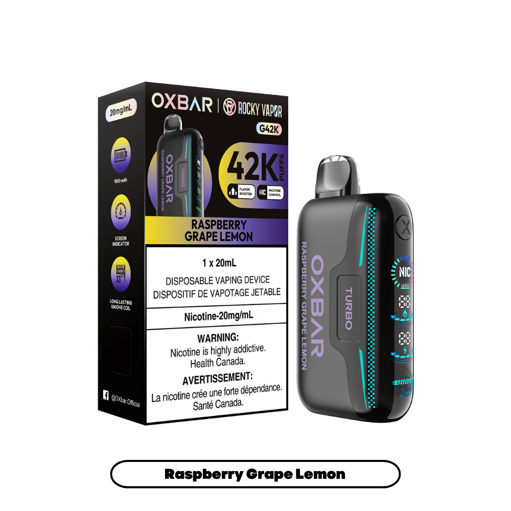 Rocky Vapor Oxbar G42K - Raspberry Grape Lemon (4pc/Carton) [Ontario]