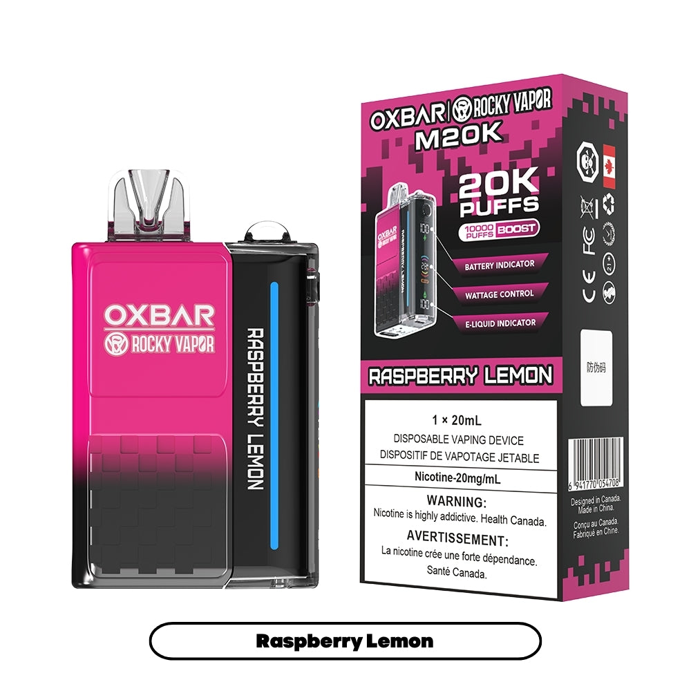 Rocky Raspberry Rocky Vapor Oxbar M20K - Raspberry Lemon (5pc/Carton) [Federal ...