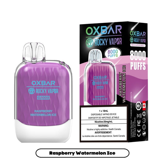 Rocky Vapor Oxbar G-8000 - Raspberry Watermelon Ice (5pc/Carton) [Federal]