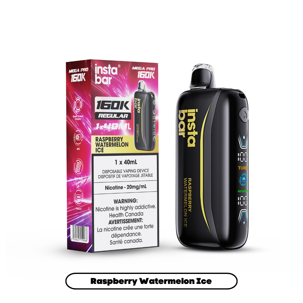 Insta Bar Mega Pro 160K - Raspberry Watermelon Ice (4pc/Carton) [Ontario]