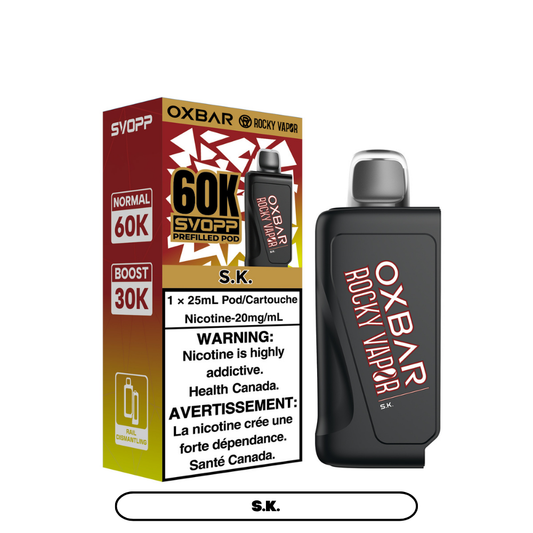 Svopp Rocky Vapor Oxbar 60K {Prefilled Pods} - S.K. (4pc/Carton) [Ontario]