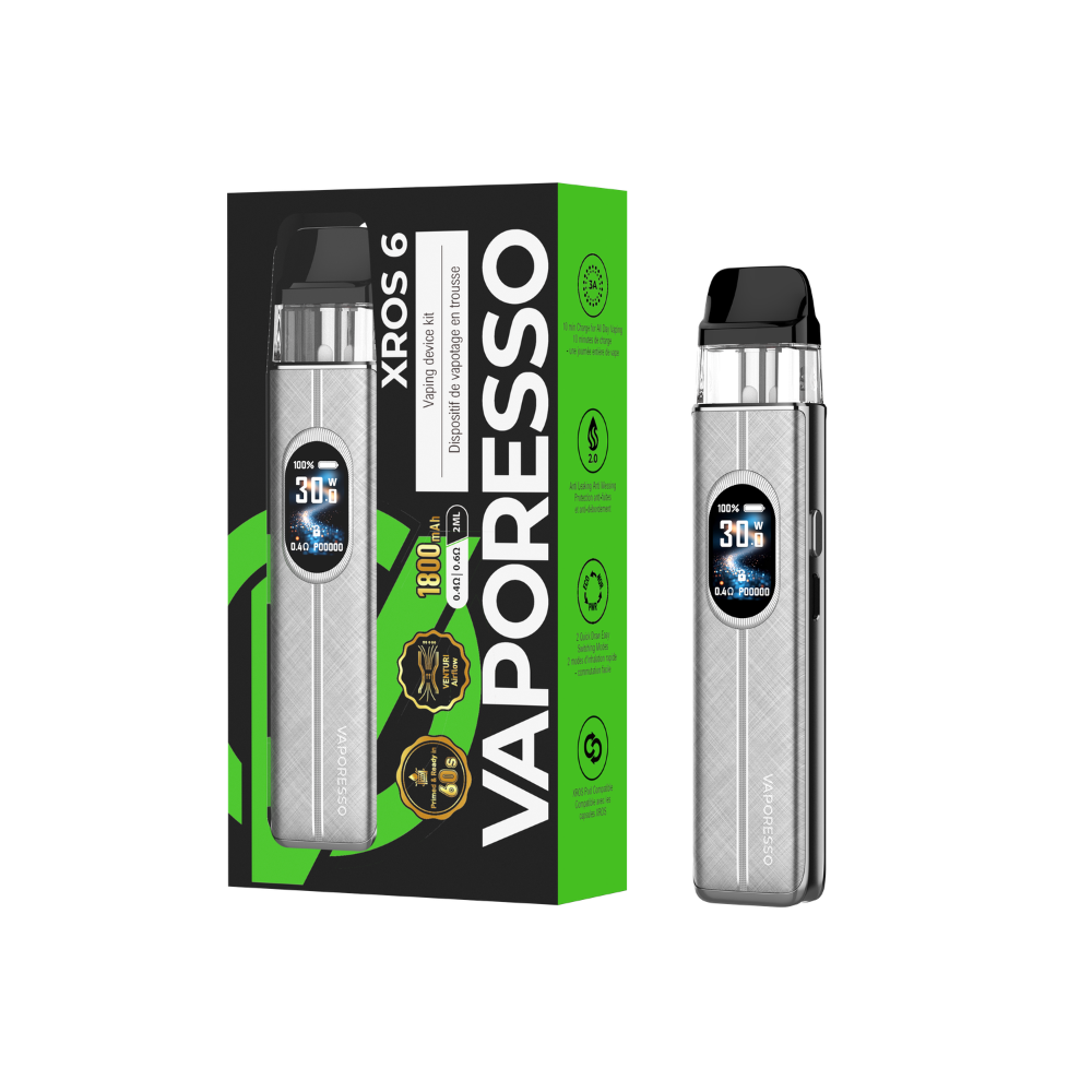 VAPORESSO XROS 6 POD KIT [CRC] - SILK GRAY