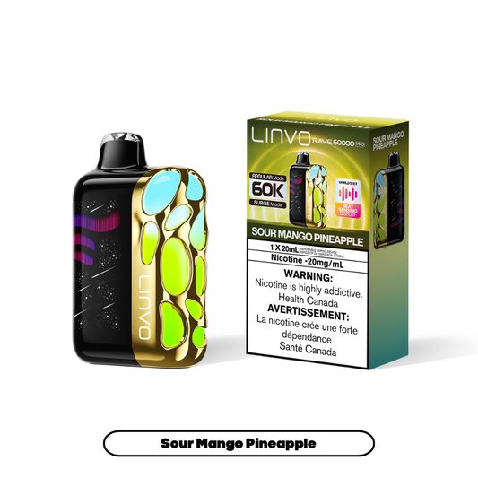 Linvo Rave 60000 Pro - Sour Mango Pineapple (4pc/Carton) [Federal]