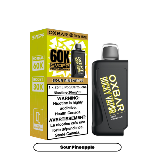Svopp Rocky Vapor Oxbar 60K {Prefilled Pods} - Sour Pineapple (4pc/Carton) [Ontario]