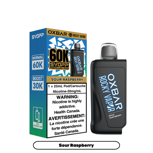 Svopp Rocky Vapor Oxbar 60K {Prefilled Pods} - Sour Raspberry (4pc/Carton) [Ontario]