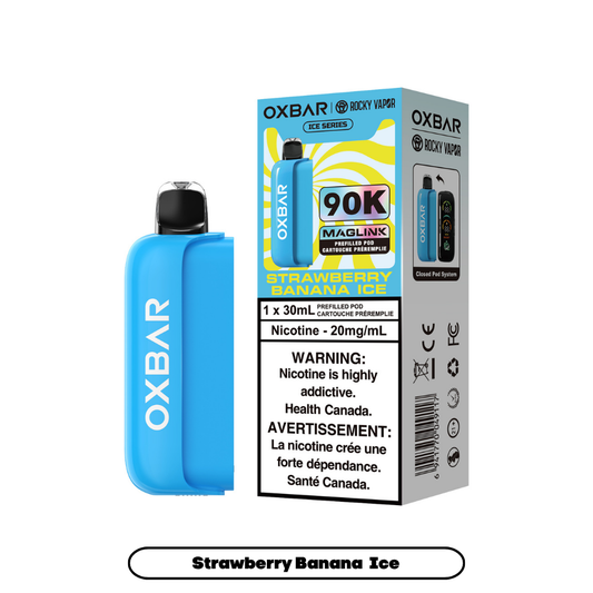 Rocky Vapor Oxbar Maglink - Ice Series - Strawberry Banana Ice (4pc/Carton) [Alberta] {Prefilled Pods}