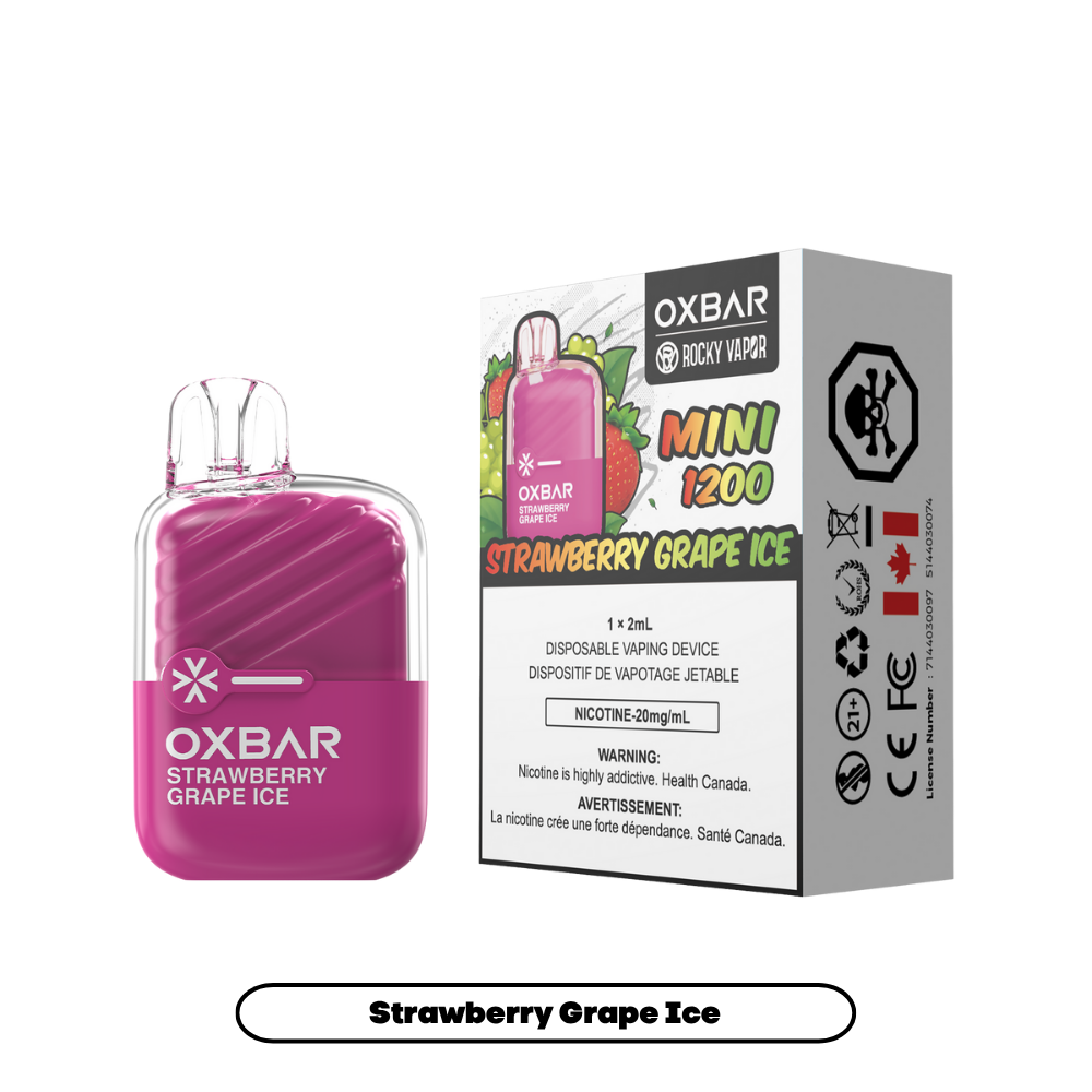Rocky Vapor Oxbar Mini 1200 - Strawberry Grape Ice (5pc/Carton) [Ontario]