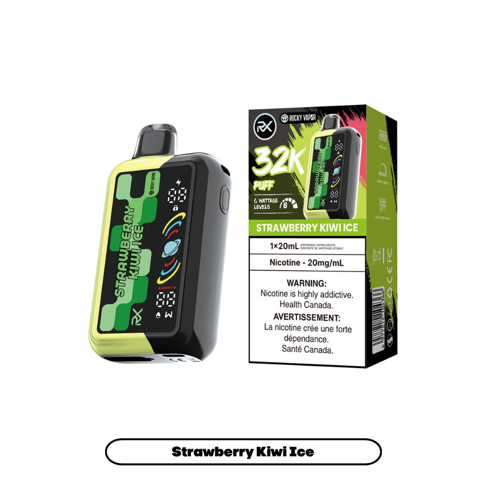 Rocky Vapor RX 32K - Strawberry Kiwi Ice (4pc/Carton) [Alberta]