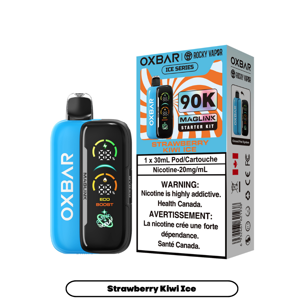 Rocky Vapor Oxbar Maglink - Ice Series - Strawberry Kiwi Ice (4pc/Carton) [Manitoba] {Starter Kit}