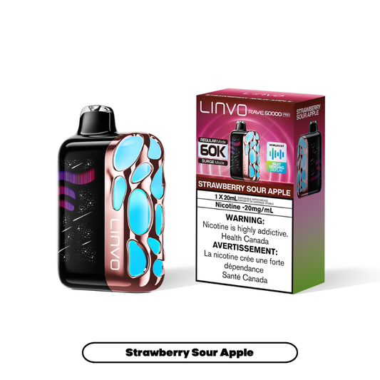Linvo Rave 60000 Pro - Strawberry Sour Apple (4pc/Carton) [Federal]