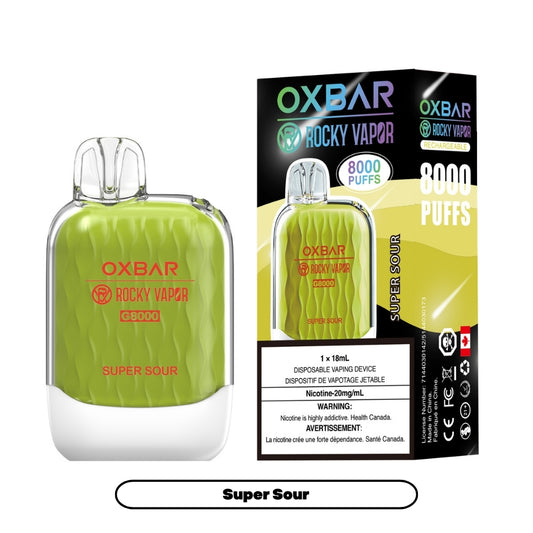 Rocky Vapor Oxbar G-8000 - Super Sour (5pc/Carton) [Federal]