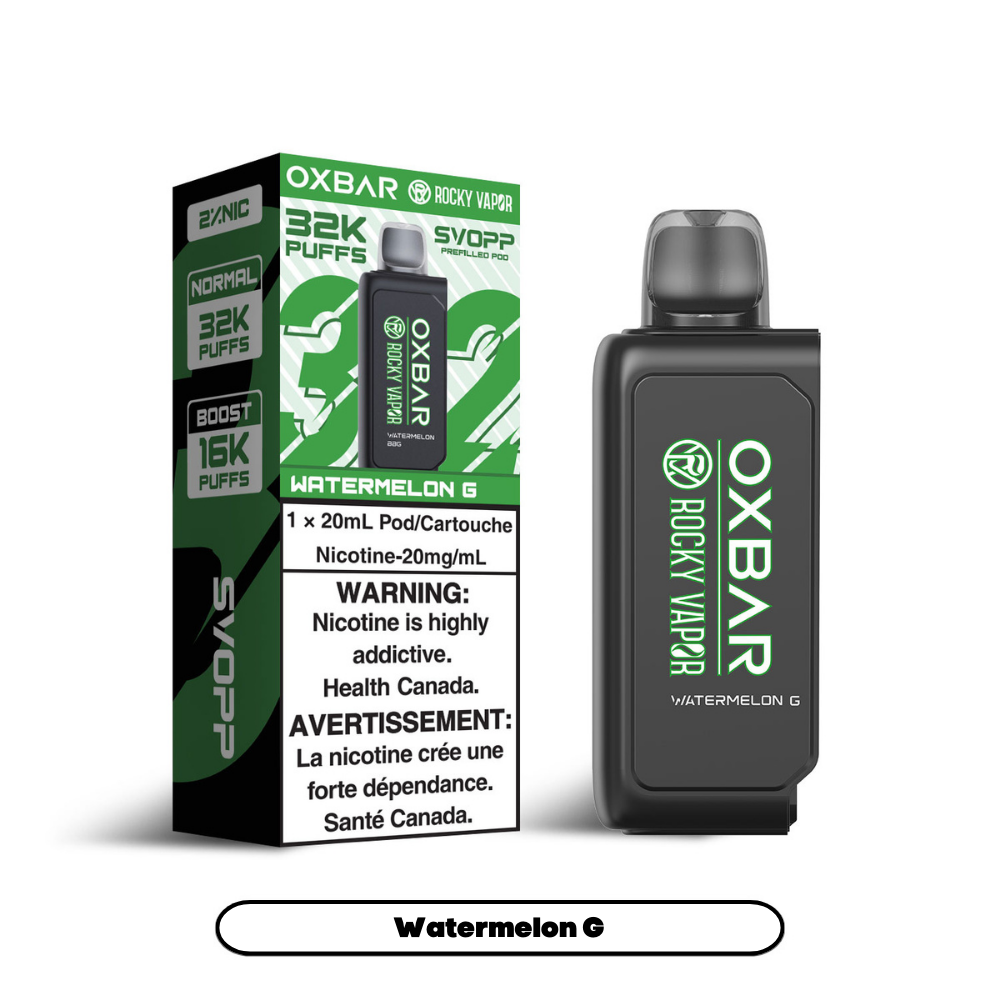 Svopp Rocky Vapor Oxbar [Prefilled Pods] 32K - Watermelon G (4pc/Carton) [Manitoba]