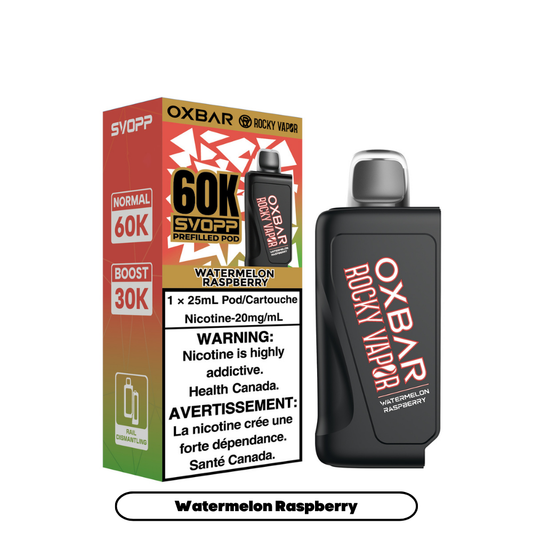 Svopp Rocky Vapor Oxbar 60K {Prefilled Pods} - Watermelon Raspberry (4pc/Carton) [Alberta]