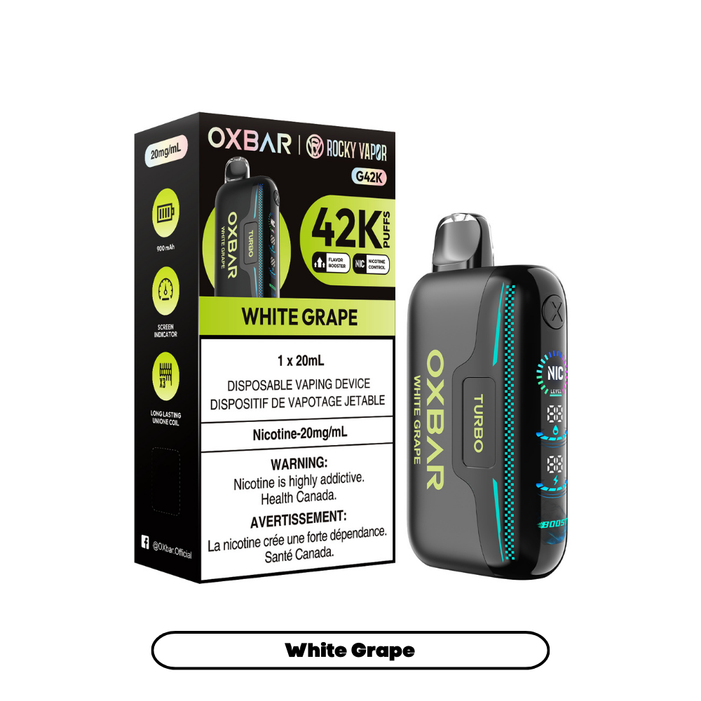 Rocky Vapor Oxbar G42K - White Grape (4pc/Carton) [Federal]