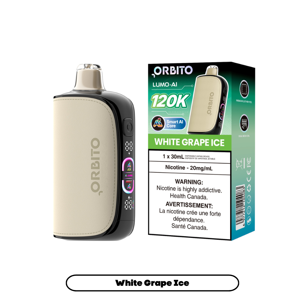 Orbito Lumo AI 120K (20mg) - White Grape Ice (4pc/Carton) [Alberta]