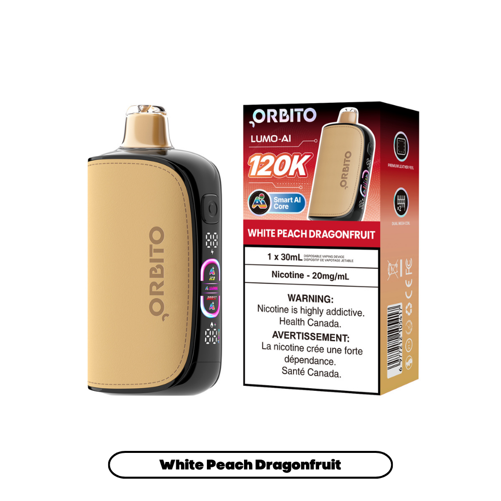 Orbito Lumo AI 120K (20mg) - White Peach Dragonfruit (4pc/Carton) [Manitoba]