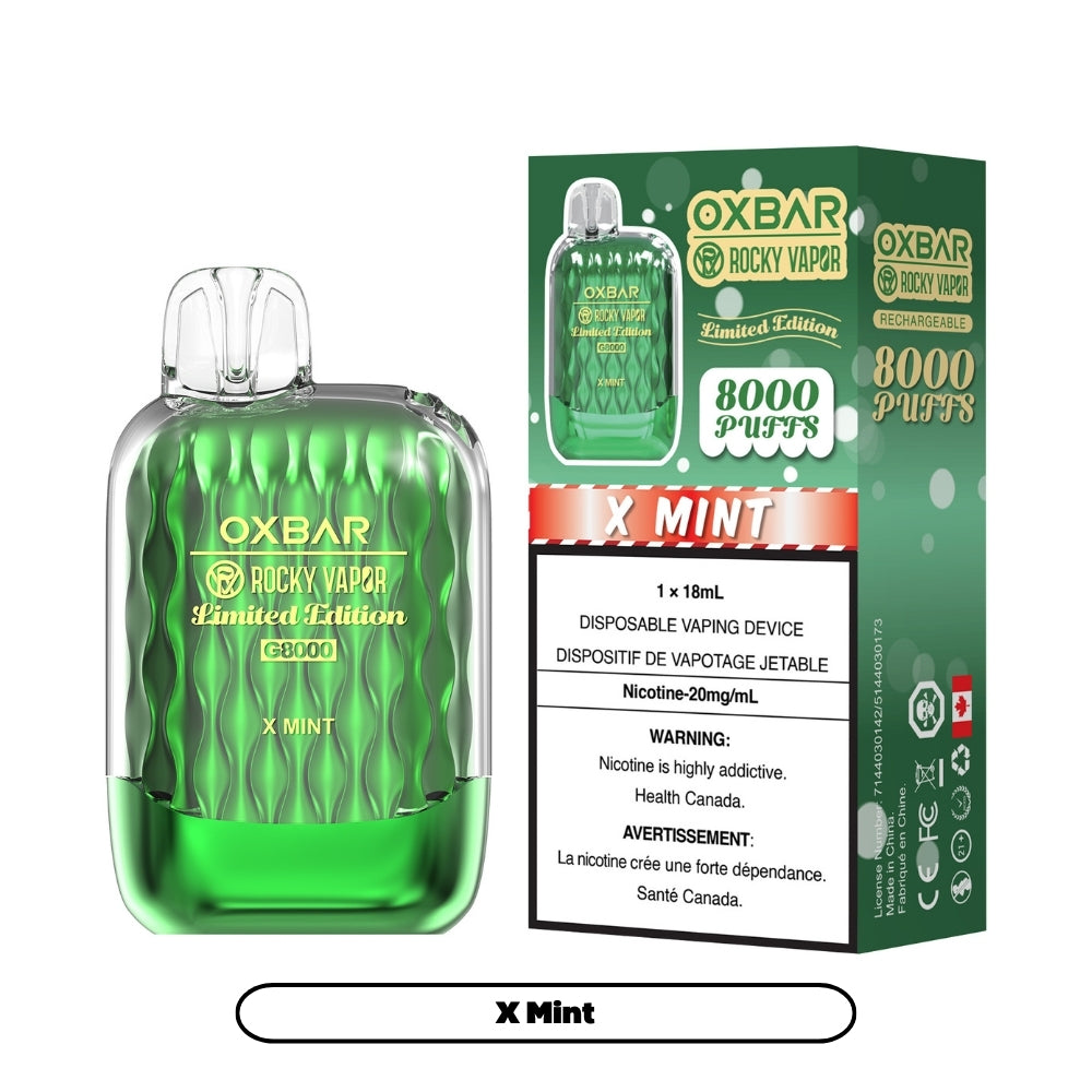 Rocky Vapor Oxbar G-8000 - X Mint (5pc/Carton) [Federal]