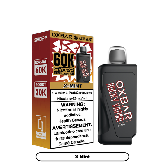 Svopp Rocky Vapor Oxbar 60K {Prefilled Pods} - X Mint (4pc/Carton) [Ontario]