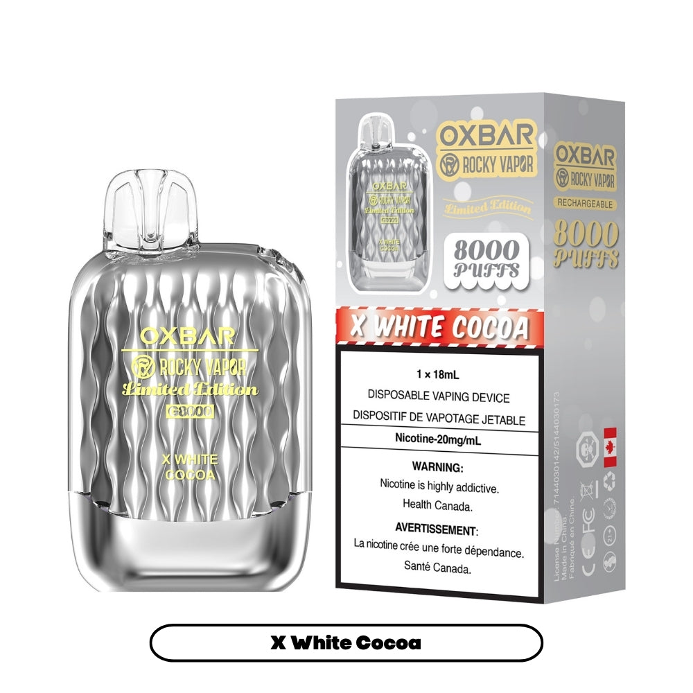 Rocky Vapor Oxbar G-8000 - X White Cocoa (5pc/Carton) [Federal]